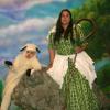 Julia Raczkowski as "Bastienne's Sheep" and Marianna Benedict as "Bastienne" in the Amadeus Opera's 2014 Production of Mozart's Bastien and Bastienne.